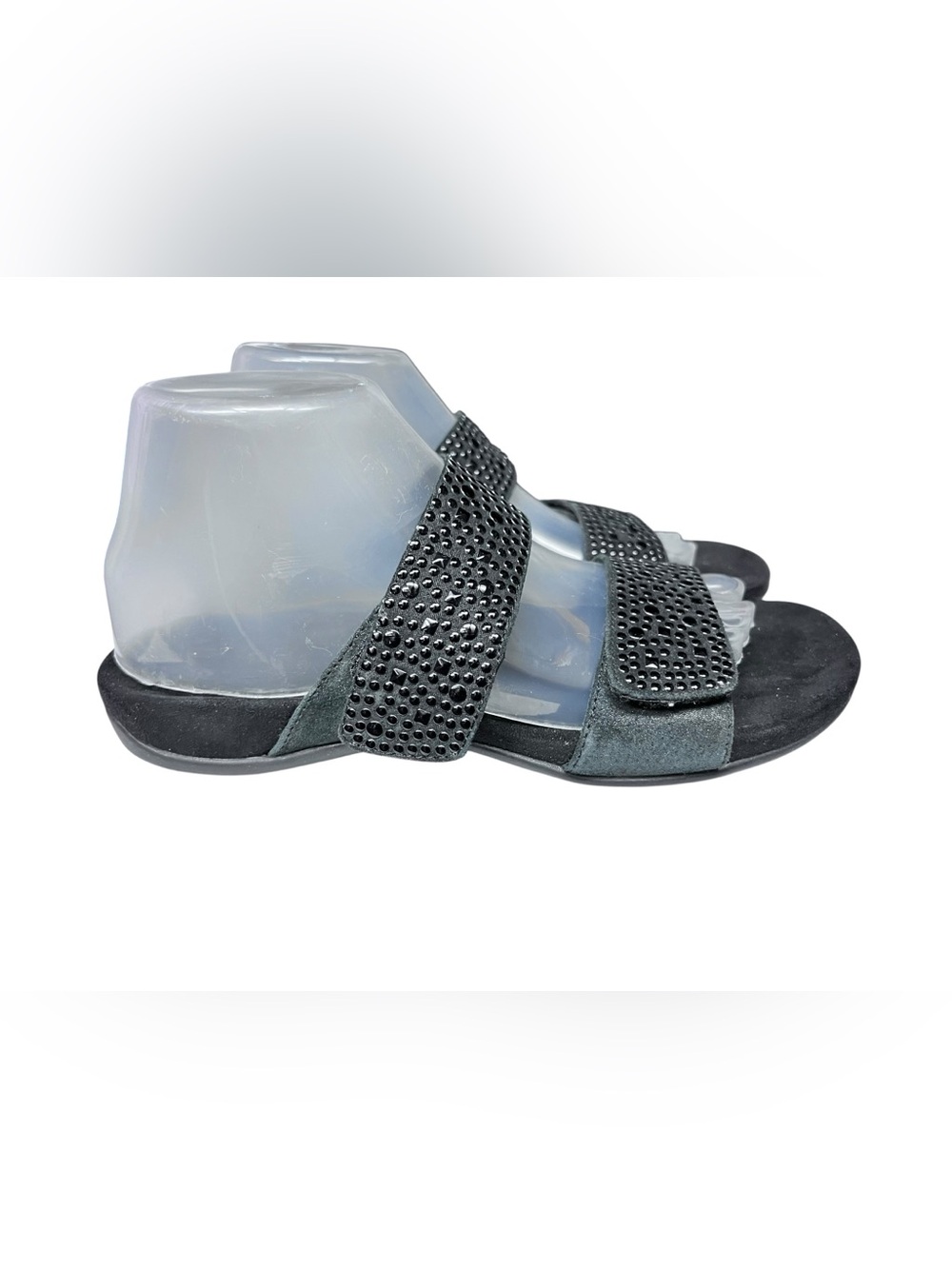 vionic samoa black leather slide adjustable sandals orthaheel comfort 8